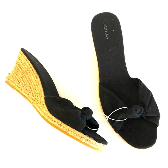 Old Navy Shoes - NWOT Old Navy Knotted Bow Canvas Espadrille Wedges